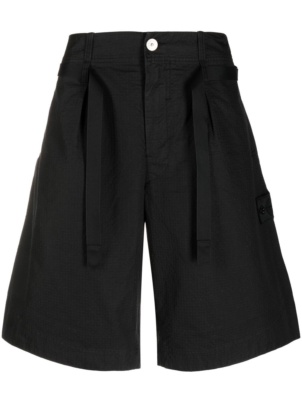 Shop Stone Island Shadow Project Compass-patch Chino Shorts In Schwarz
