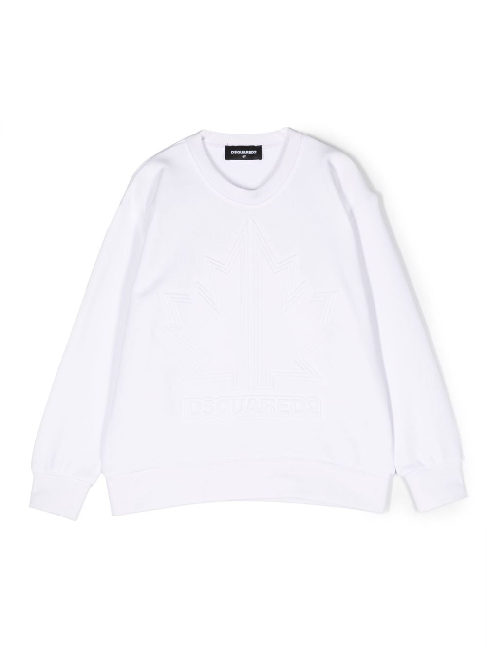 Dsquared2 Kids' Long-sleeved Cotton Sweatshirt In Weiss