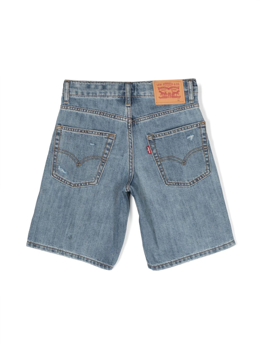 Levi's Kids distressed-detail denim shorts - Blauw