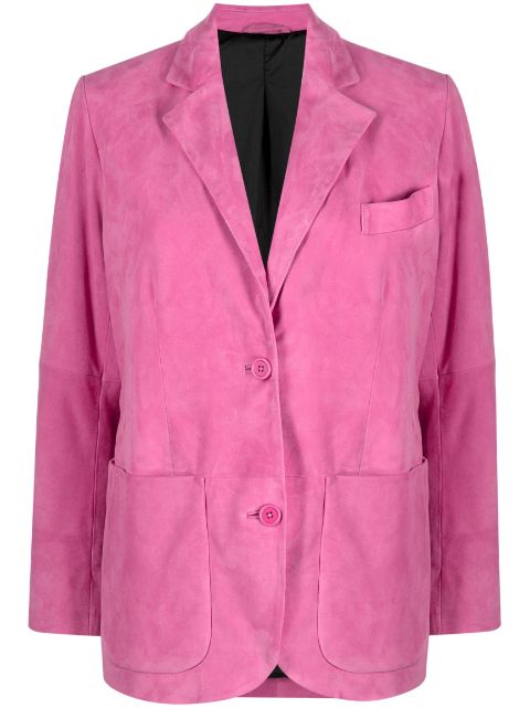 STAND STUDIO Resort single-breasted suede blazer Women