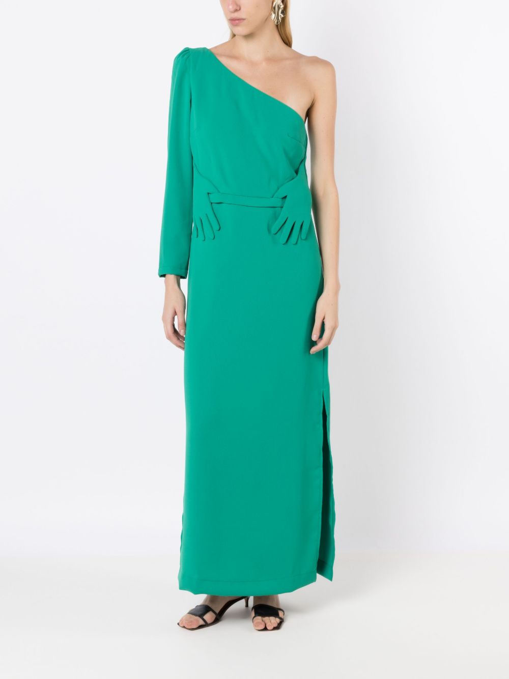 Adriana Degreas Off-shoulder jurk - Groen