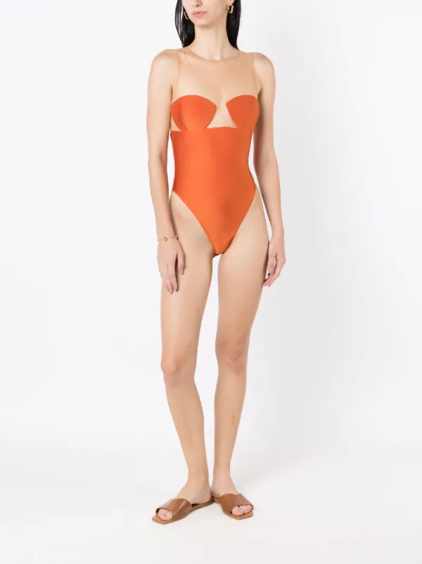 Adriana Degreas Busto Bojo Sheer one-piece | Orange | FARFETCH Adriana Degreas Busto Bojo Sheer one-piece | Orange | FARFETCH