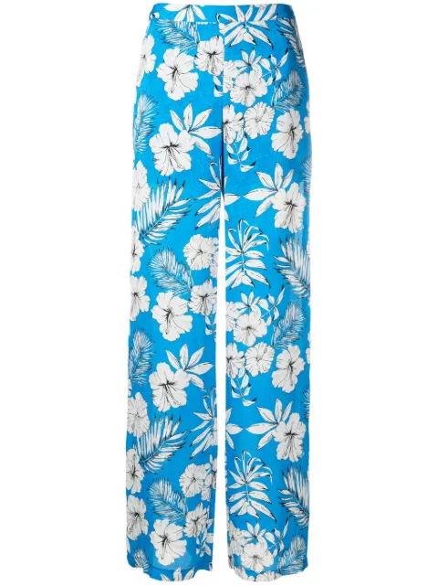 PINKO floral-print wide-leg trousers