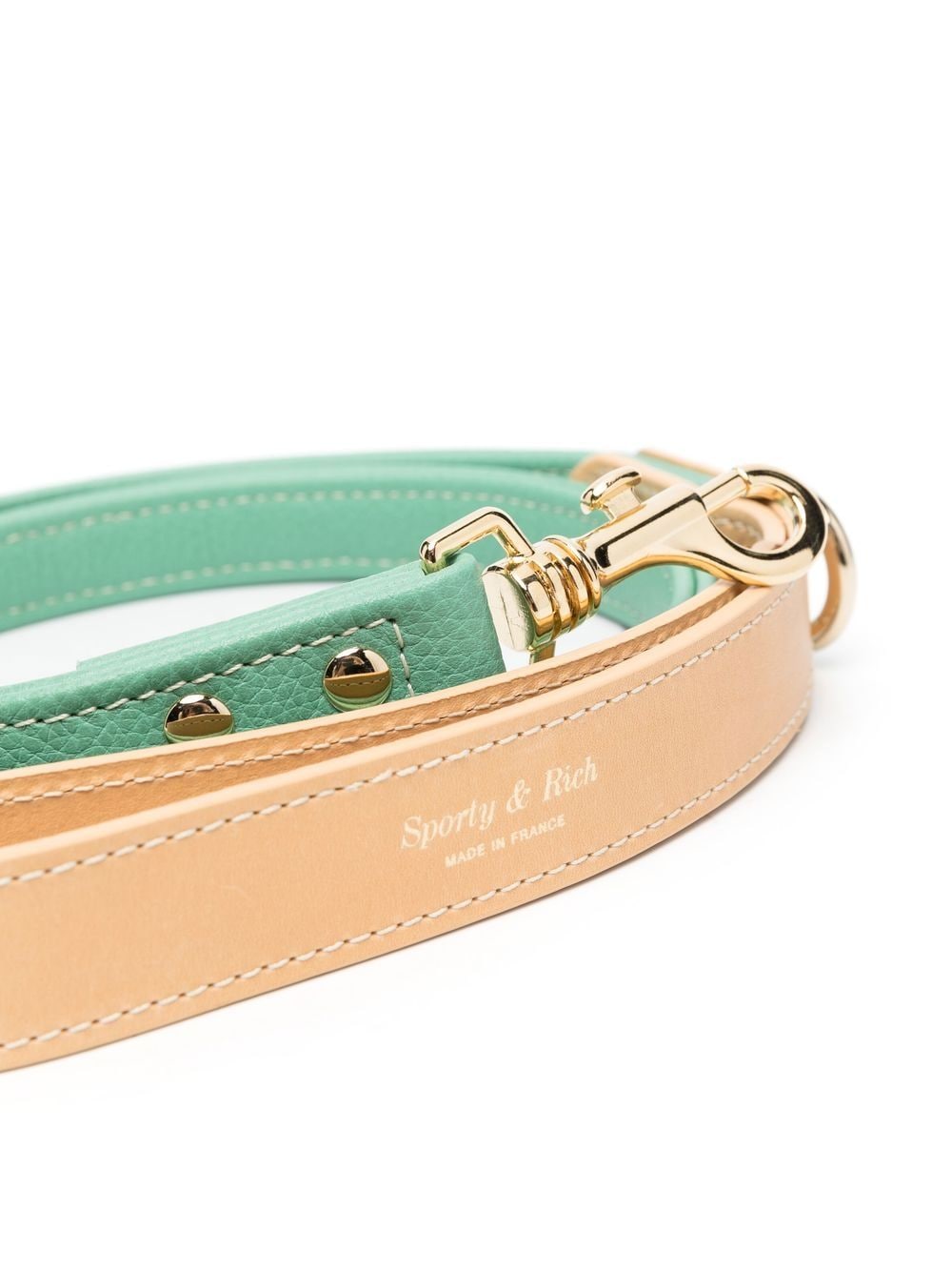 Shop Sporty And Rich Leather Pet Lead In Grün