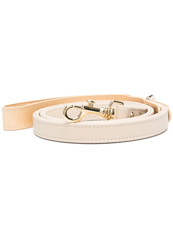 Louis Vuitton White Leather Gold Logo Bracelet