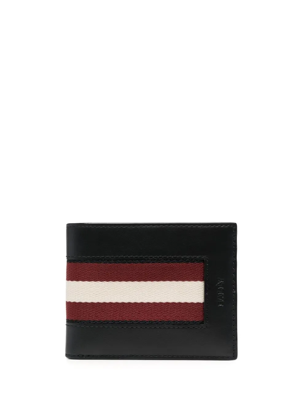 Bally Bi-fold Striped Wallet In Black