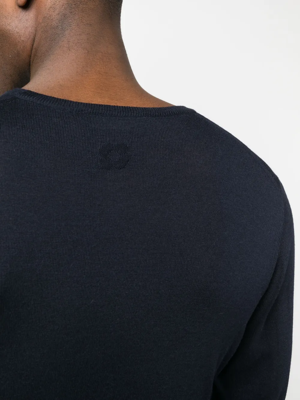 Lardini Fine-knit Ribbed-trim Jumper In Blue