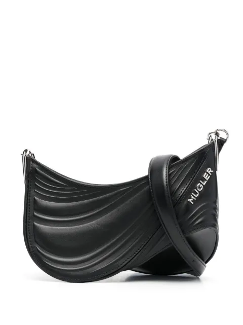 Mugler petit sac à bandoulière embossé Spiral Curve 01