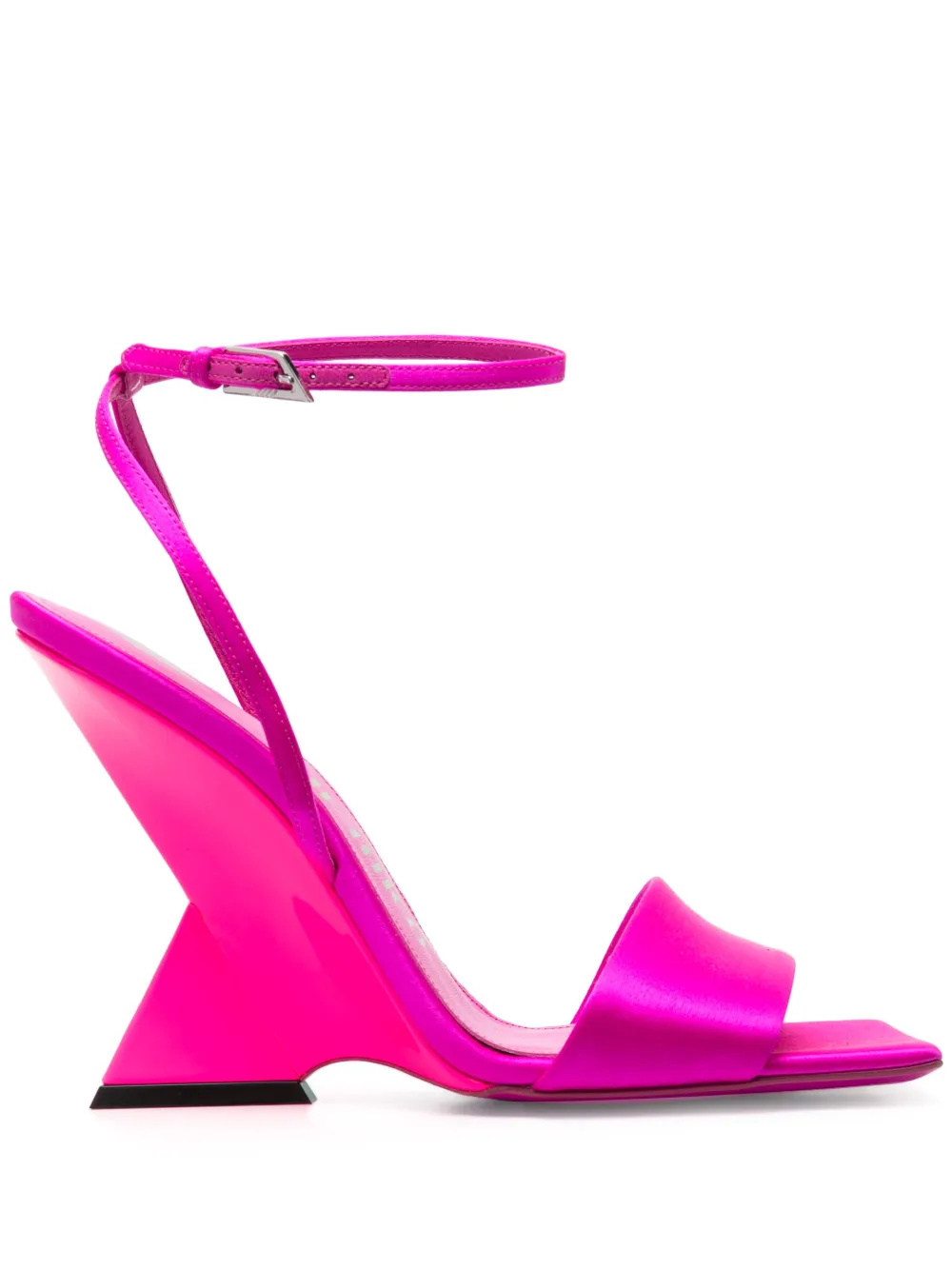 Attico Block Heel Ankle Strapped Sandals In Pink