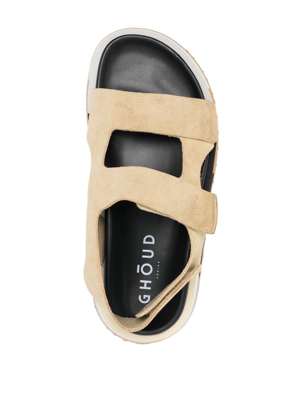 Shop Ghoud Suede Touch-strap Sandals In Neutrals