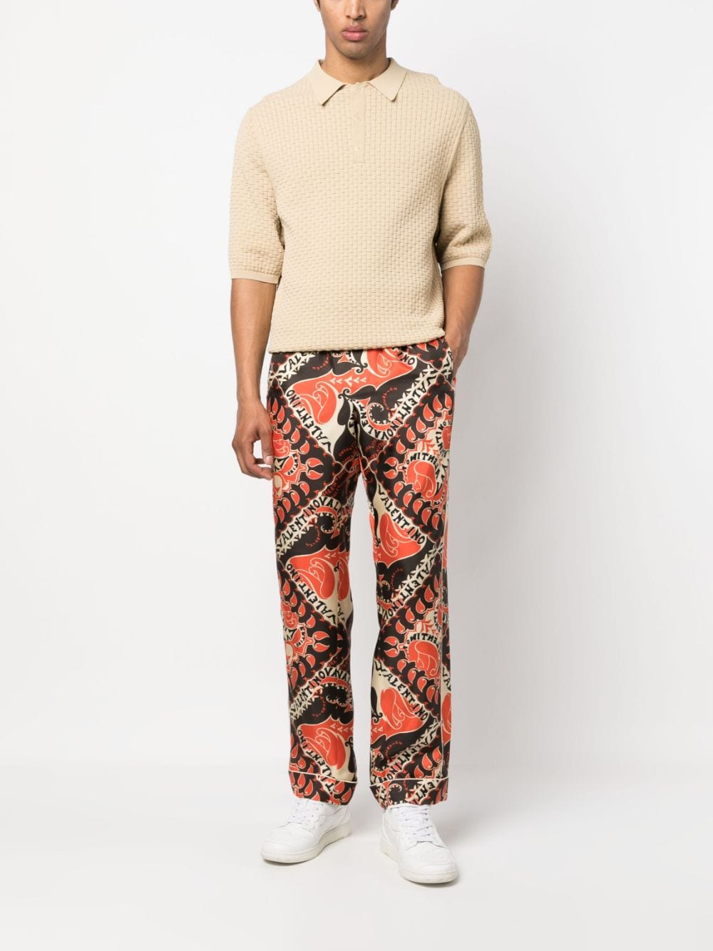 Valentino Garavani Pyjamabroek met abstracte print - Oranje