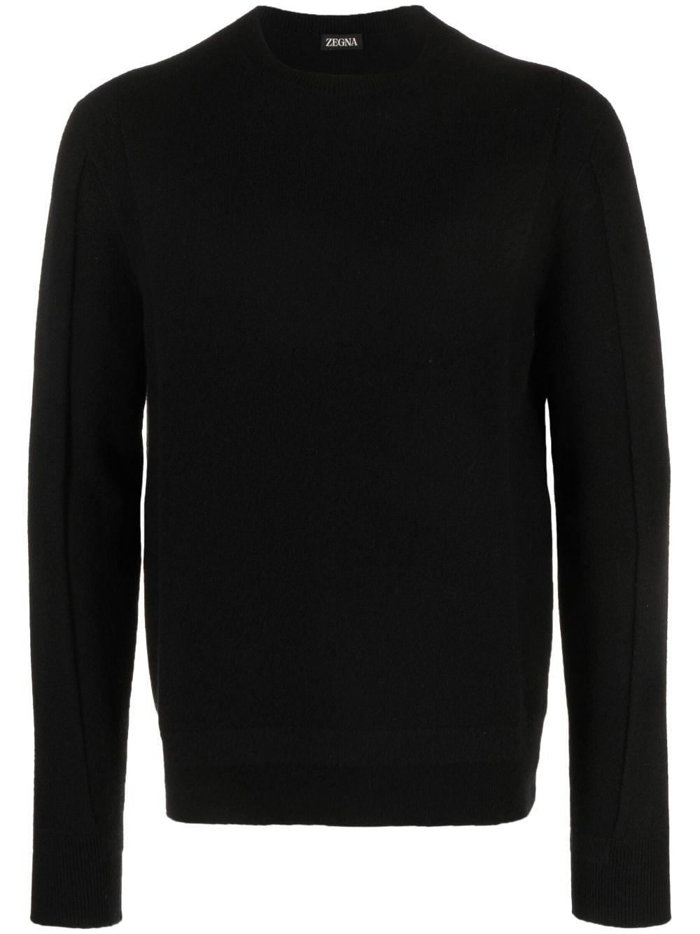 Zegna Wool And Cashmere Crew Neck Black