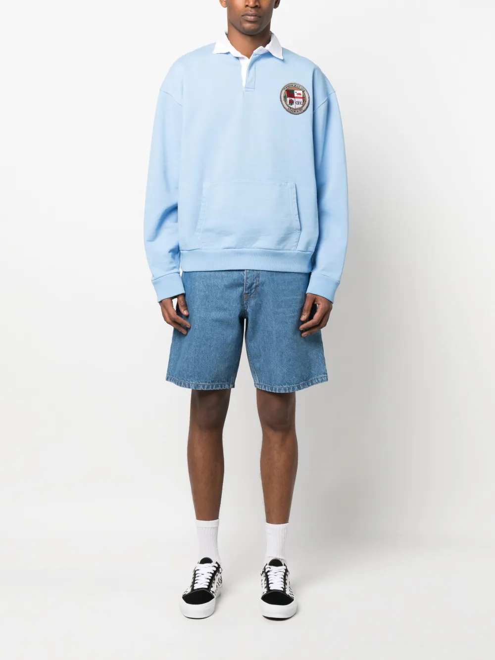 CRENSHAW SKATE CLUB x Browns poloshirt met patch - Blauw