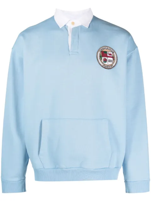 CRENSHAW SKATE CLUB x Browns Emblem patch long-sleeve rugby shirt