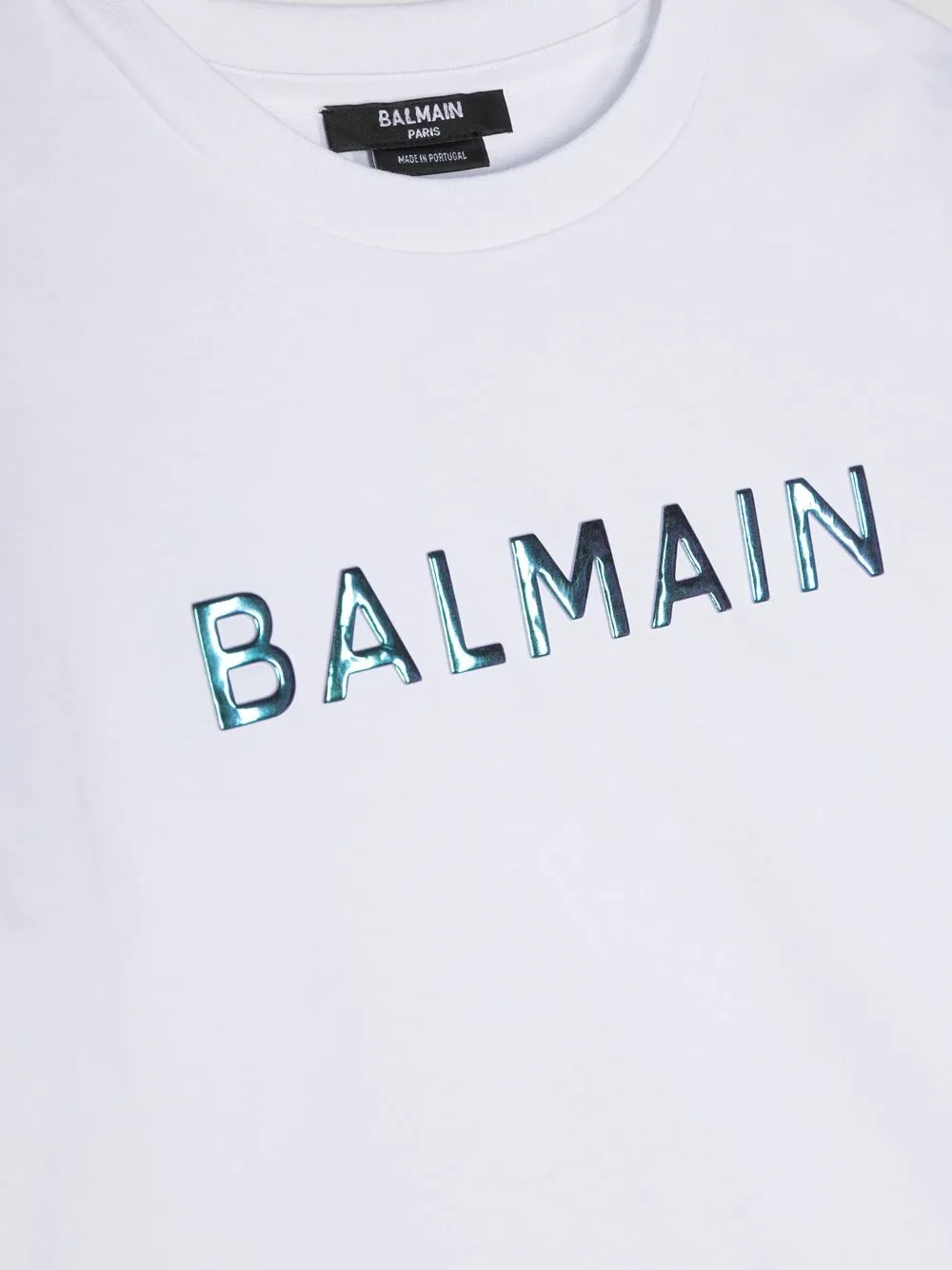 Shop Balmain Logo-print T-shirt In Weiss