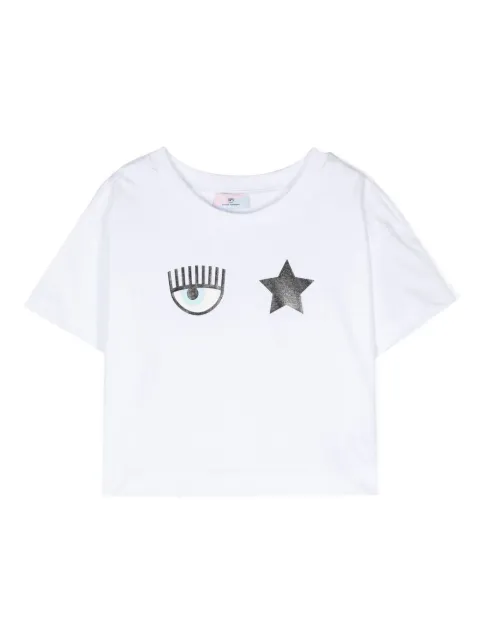 Chiara Ferragni Kids Camiseta com estampa Eyelike