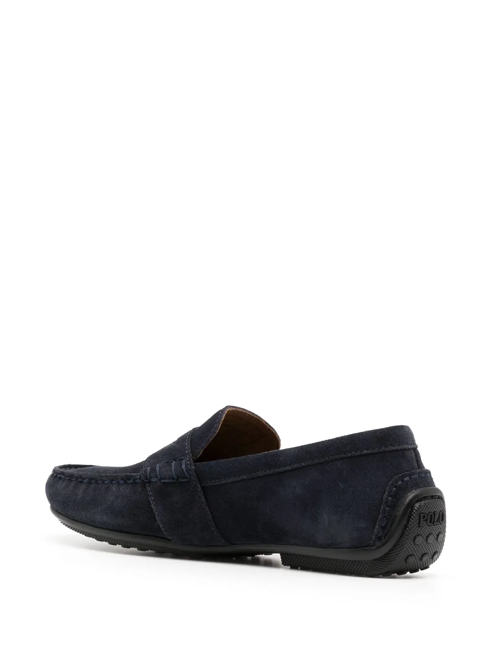 Shop Polo Ralph Lauren Penny-slot Calf-leather Loafers In Blue