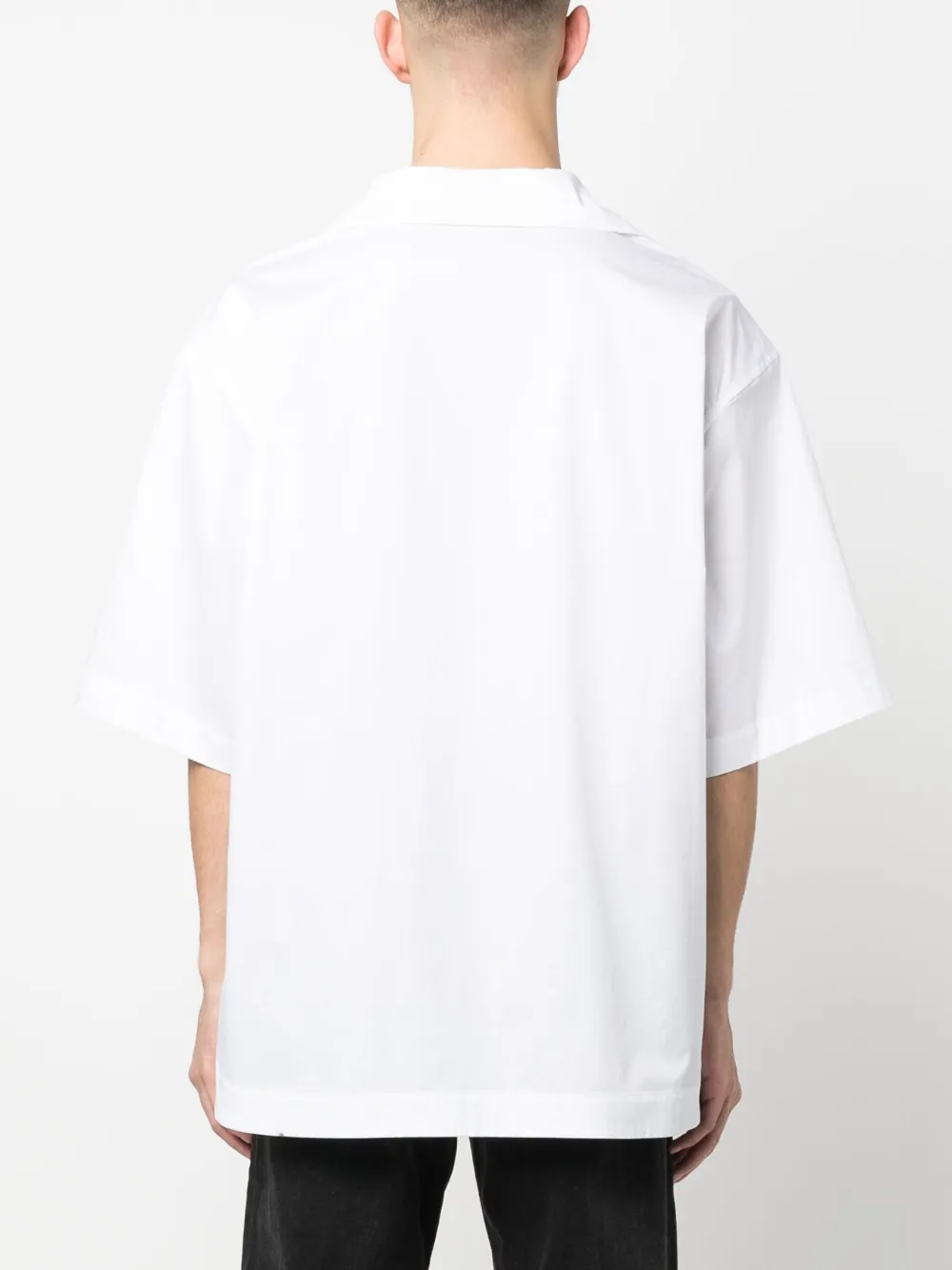 Shop Gcds Embossed-logo Short-sleeve Shirt In White