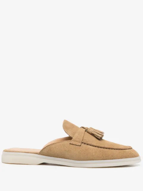 Scarosso tassel/detail suede mules
