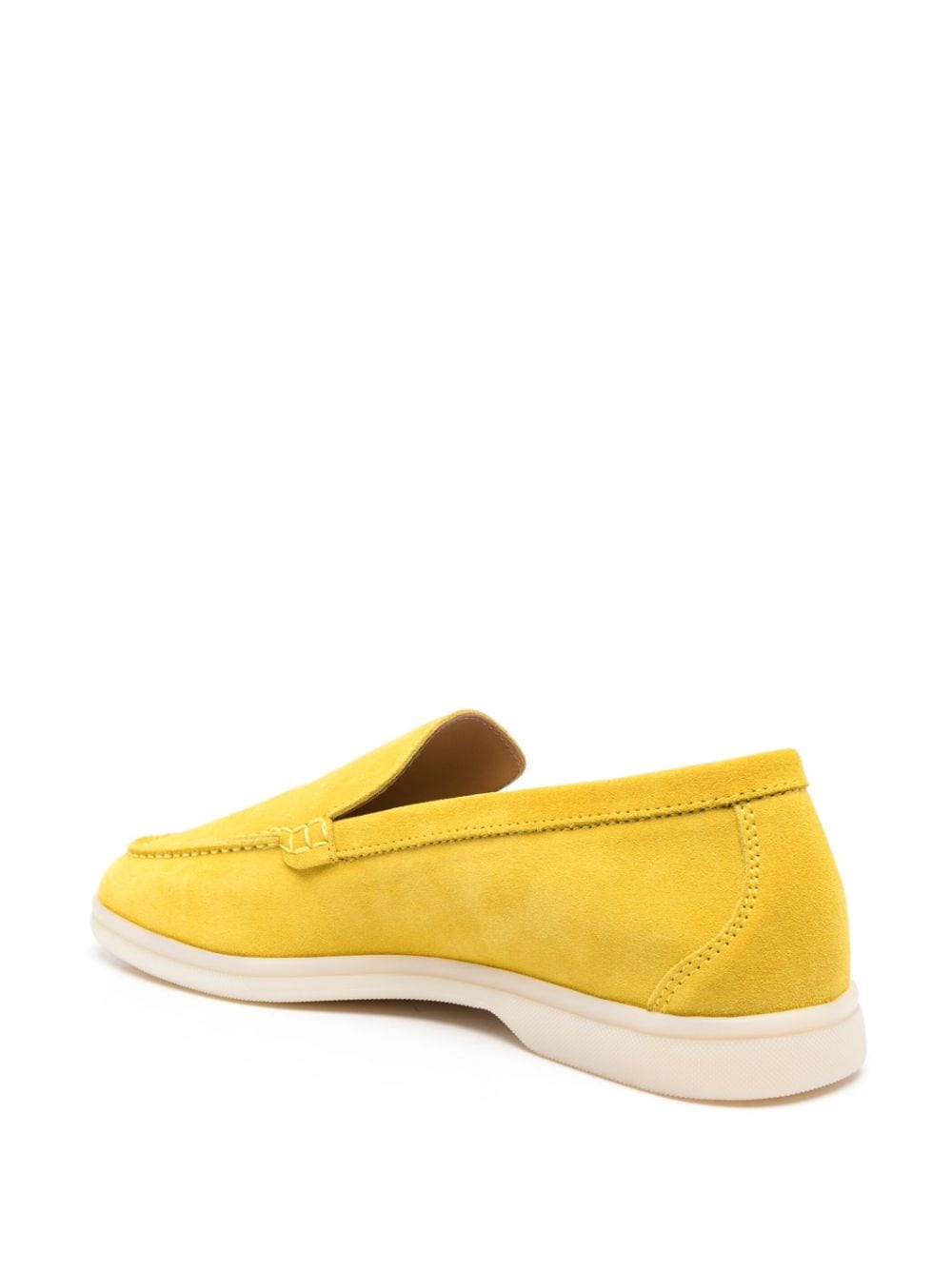 Shop Scarosso Suede-finish Loafers In Yellow