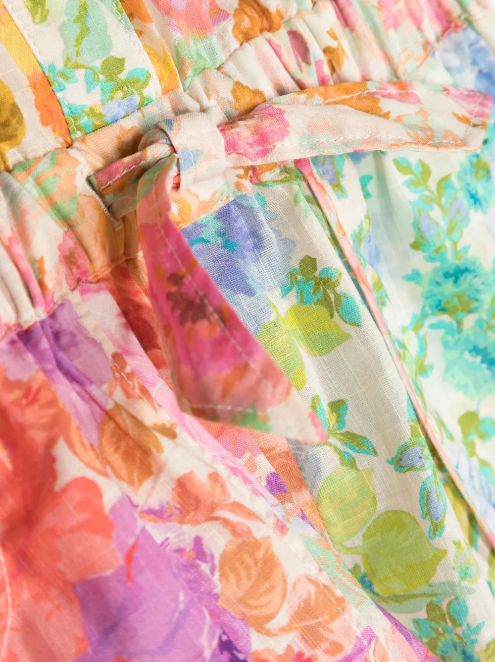 Zimmermann Floral-print Cotton Jumpsuit In Neutrals