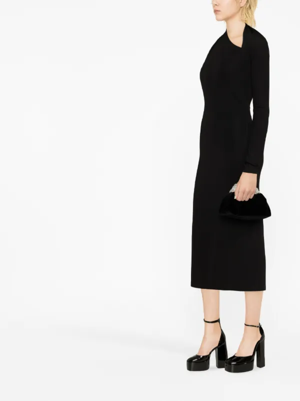 【関税込み】versace Cut out midi dress Versace one-shoulder cut-out Midi Dress | Black | FARFETCH