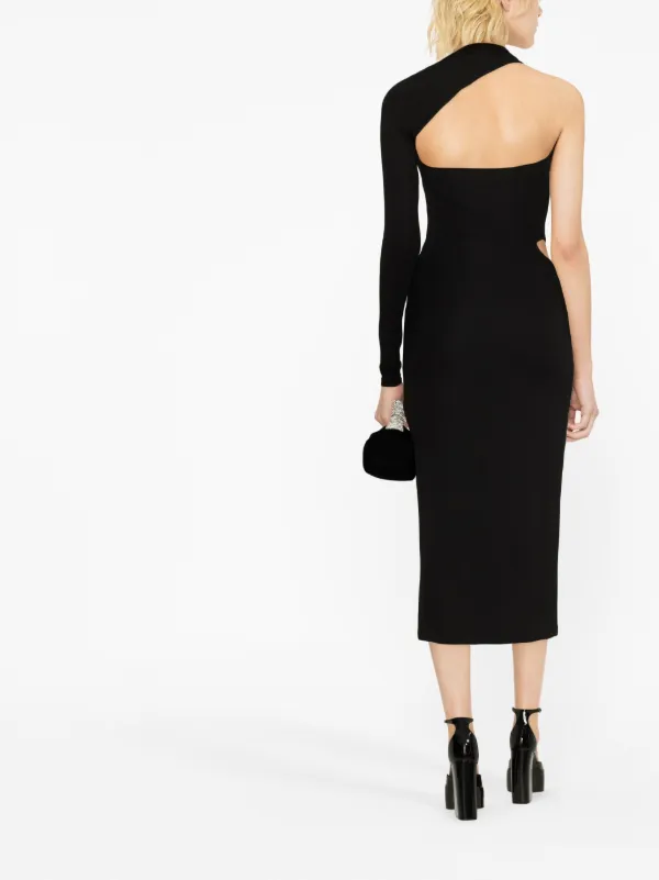 Versace one-shoulder cut-out Midi Dress | Black | FARFETCH Versace one-shoulder cut-out Midi Dress | Black | FARFETCH