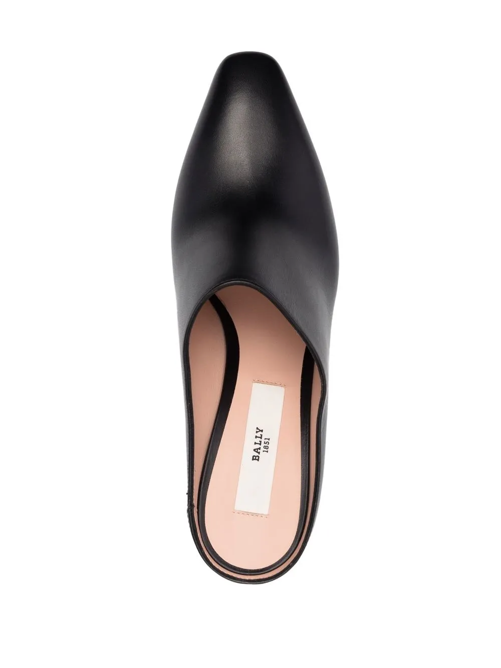 Bally Square Toe Grained Texture Mules In Schwarz