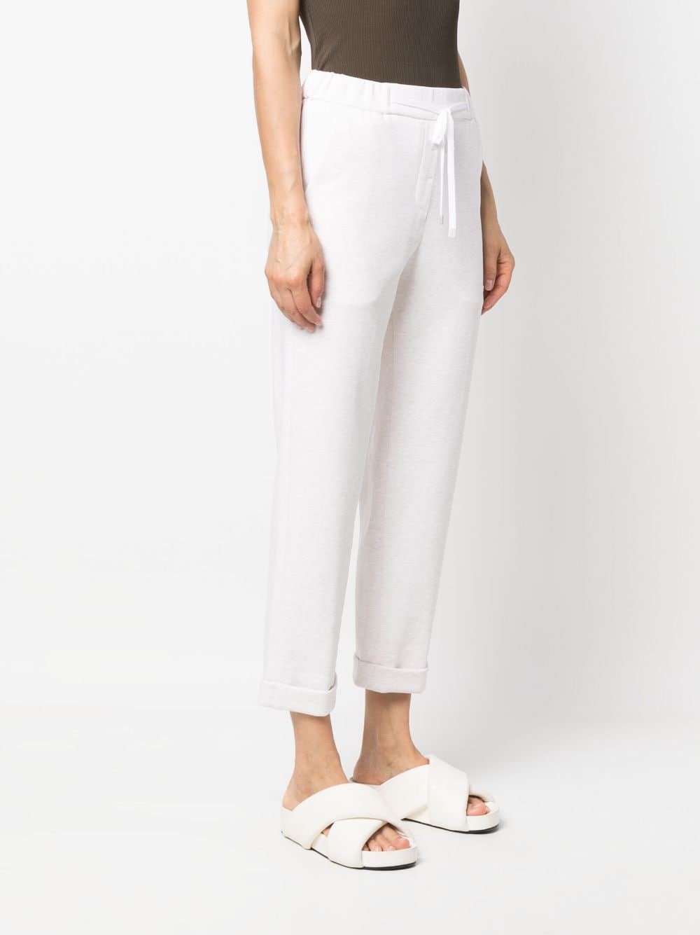 Shop Peserico Folded-edge Track Pants In Neutrals