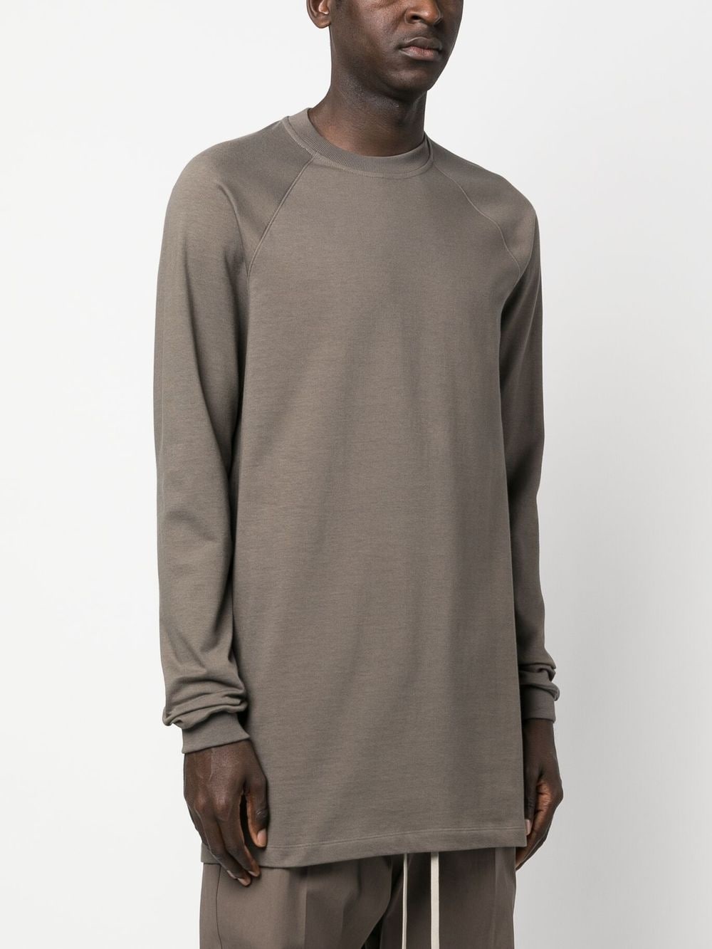 Shop Rick Owens Long-sleeve Cotton Sweatshirt In Brown