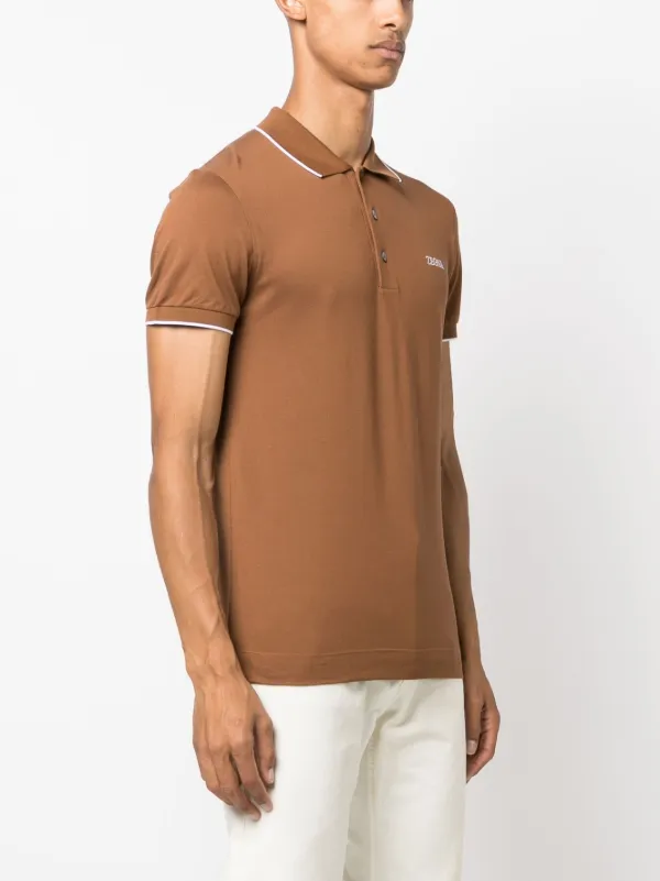 brown collared shirt