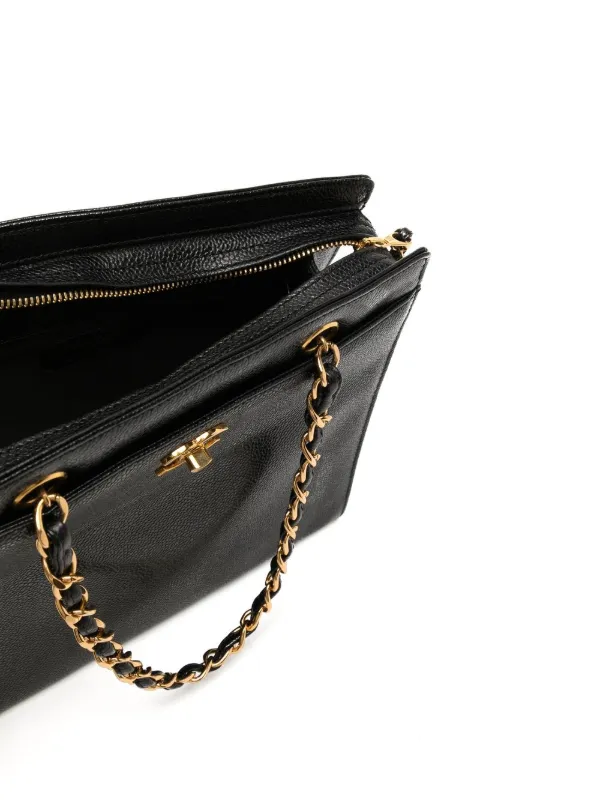 CHANEL Pre-Owned 1998-1999 CC turn-lock Zipped Handbag | Black