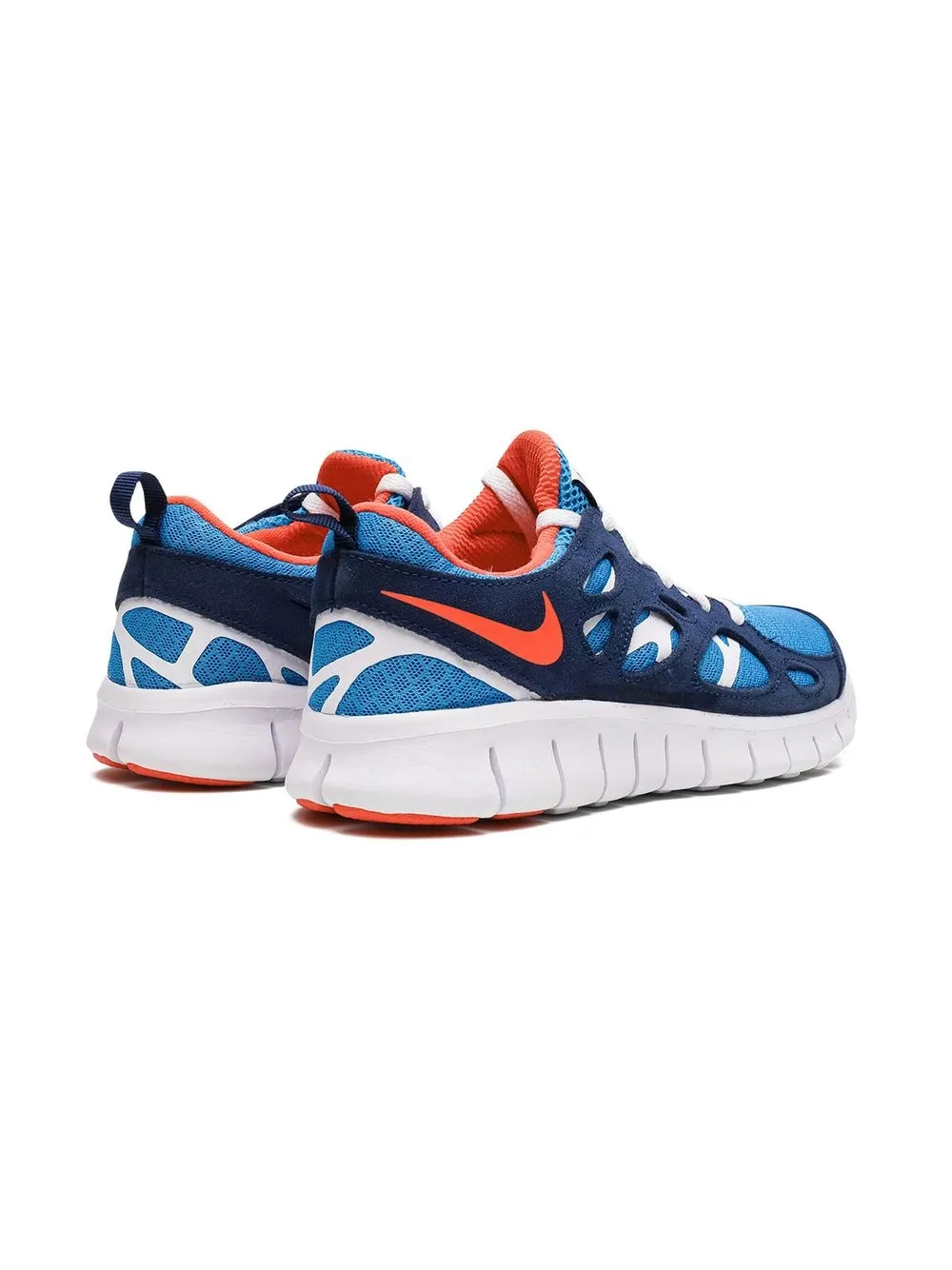 Shop Nike Free Run 2 "light Photo Blue Orange" Sneakers In Light Photo Blue/midnight Navy