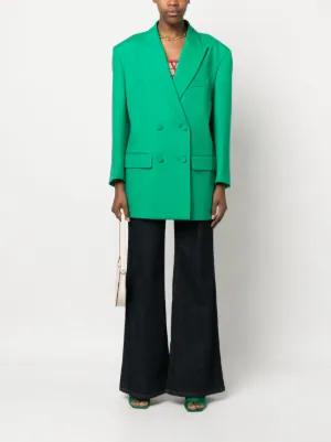 ジャケット VALENTINO GARAVANI Green Crepe Couture Oversize Blazer Valentino Garavani Green Crepe Couture Oversize Blazer