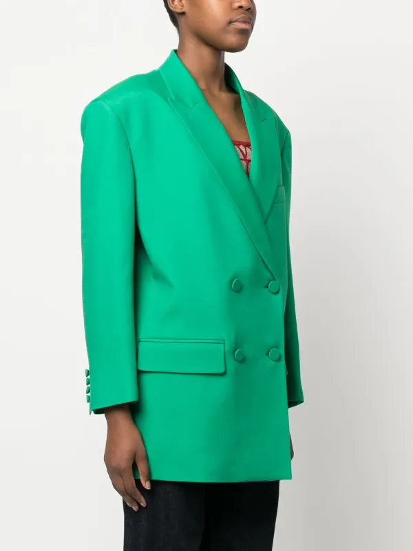 ジャケット VALENTINO Green Crepe Couture oversize blazer Crêpe Couture double-breasted blazer in green - Valentino