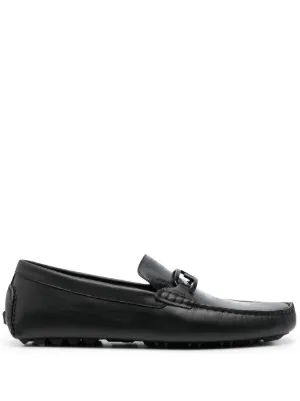 Prada プラダ ロゴプレート レザーローファー | ブラック | FARFETCH JP