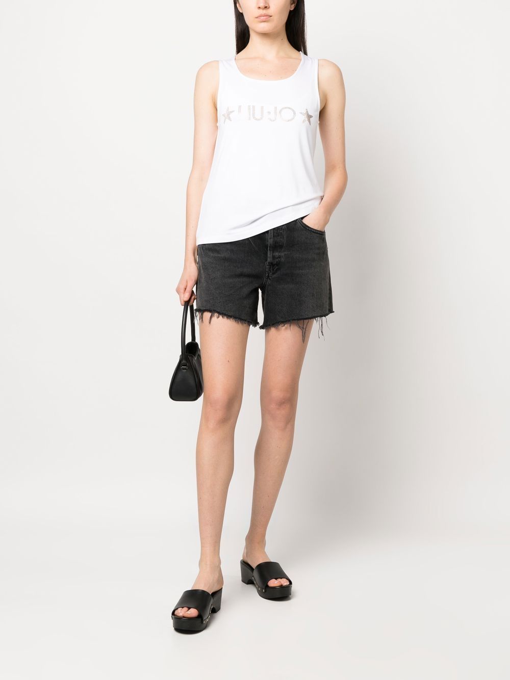 LIU JO Tanktop met verfraaid logo - Wit