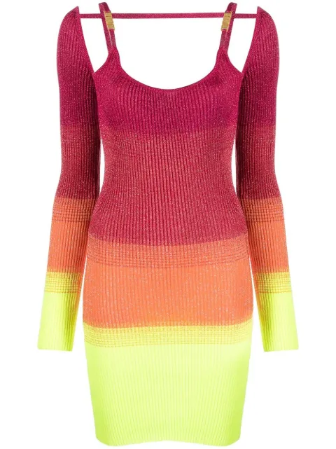GCDS knitted striped mini dress