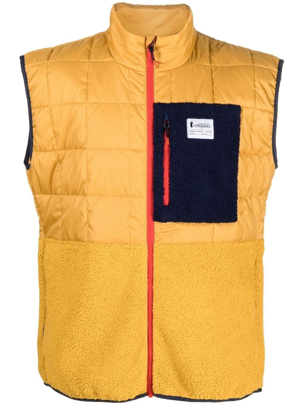Cotopaxi Chest Logo-patch Quilted Gilet In Yellow