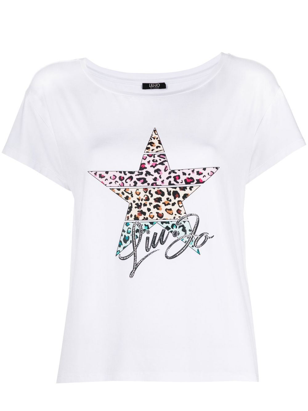 LIU JO rhinestone-embellished logo-print T-shirt - Farfetch