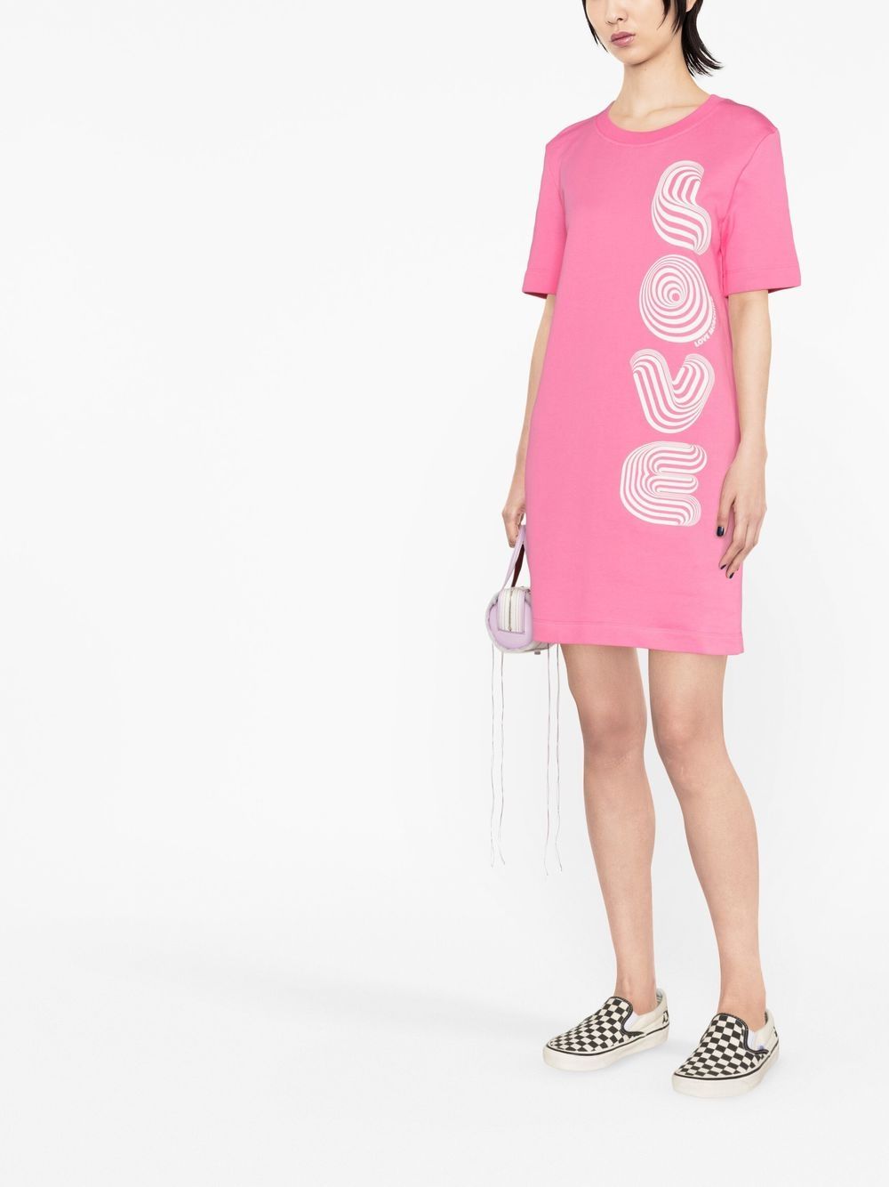 Love Moschino T-shirtjurk met logoprint - Roze