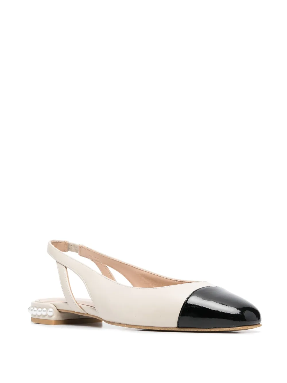 Stuart Weitzman Ballerina's met contrasterende neus - Beige