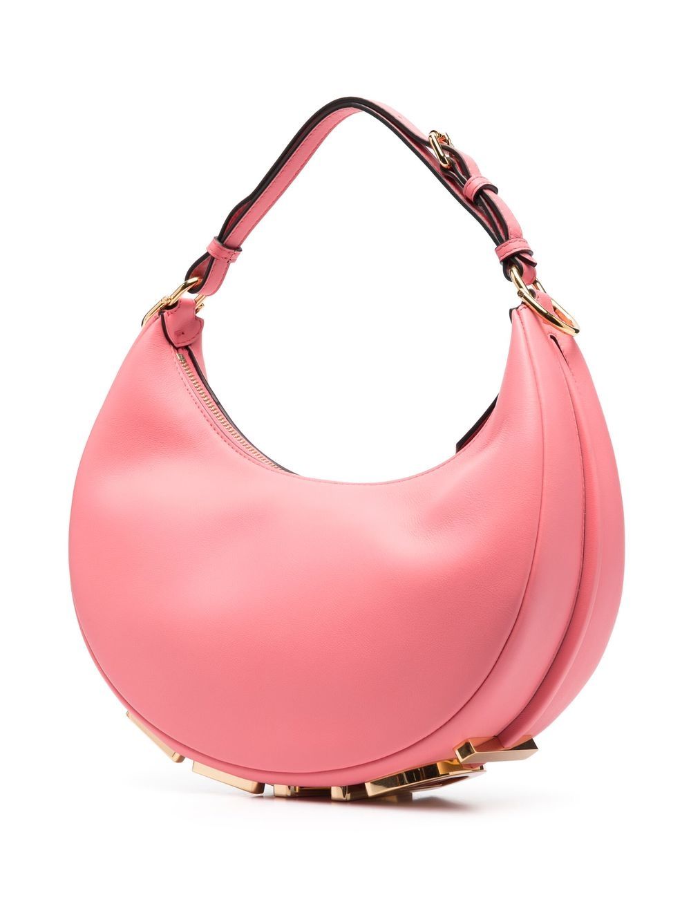 Shop Fendi Logo-lettering Leather Bag In Pink