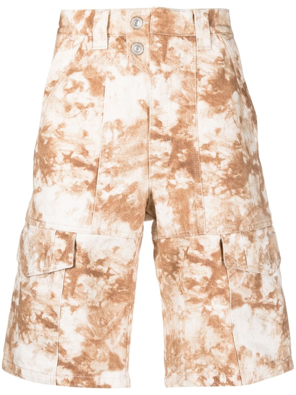 Isabel Marant Bleached-effect Cargo Shorts In Brown