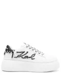 Karl Lagerfeld logo-embroidered low-top platform sneakers - White