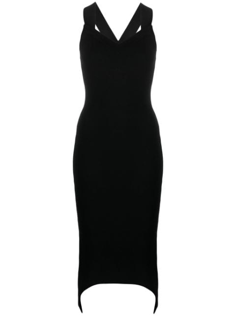 Patou sweetheart-neck midi dress