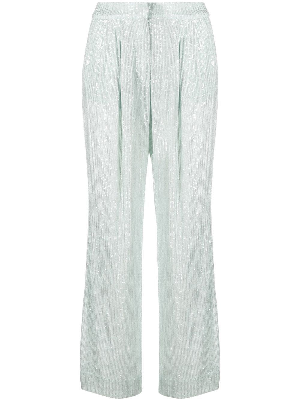 Rotate Birger Christensen Sequin-embellished Trousers In Blue