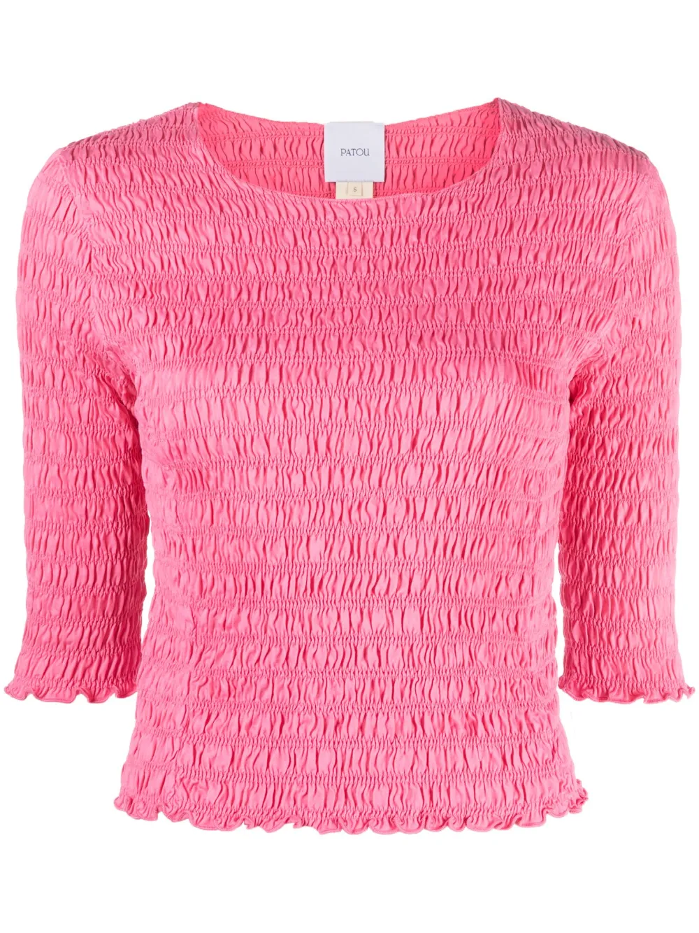 Patou Smocked Organic Cotton Top In Rosa