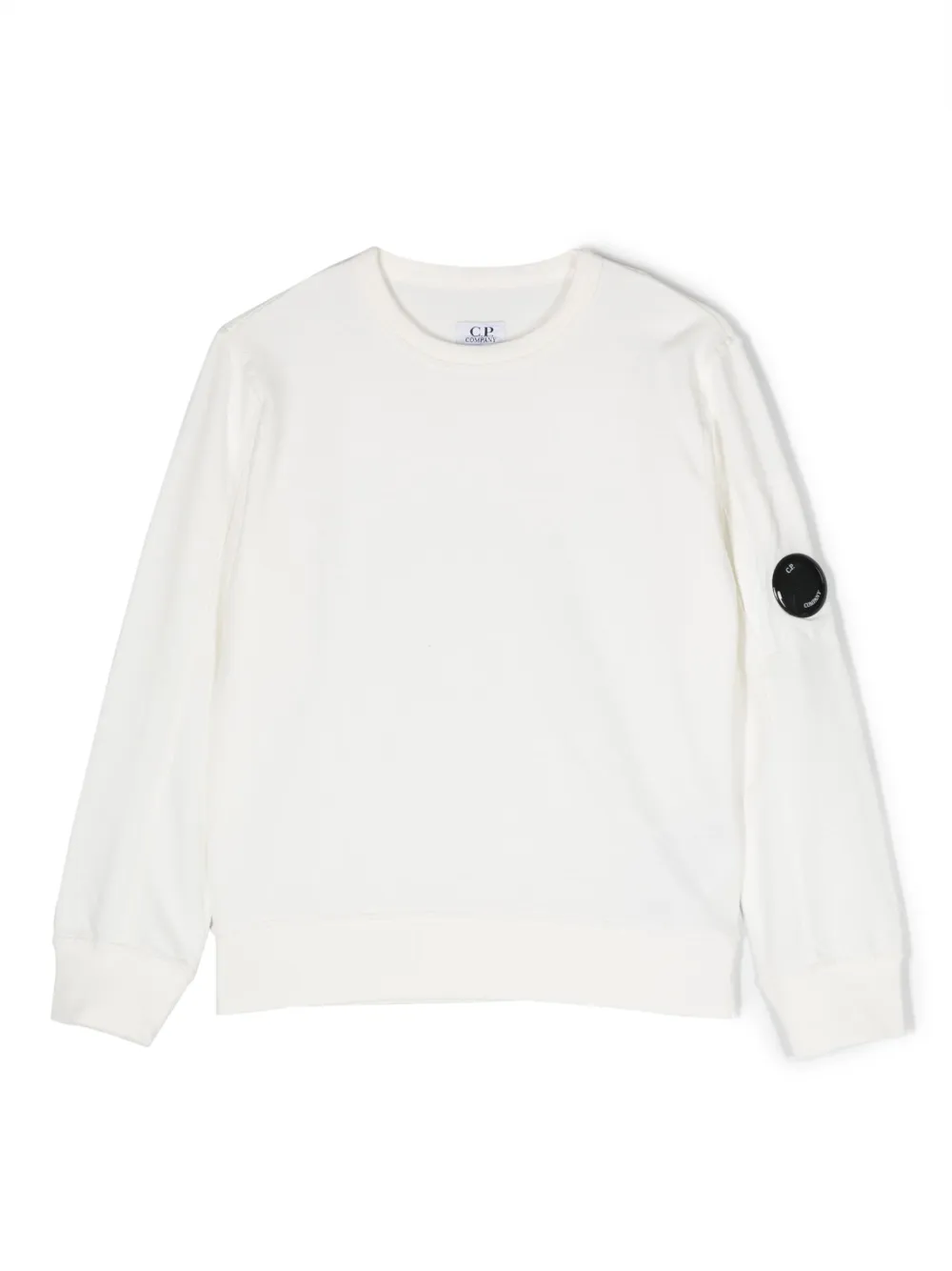 C.p. Company Logo-patch Cotton Sweatshirt In White