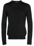Versace embroidered wool-blend jumper - Black